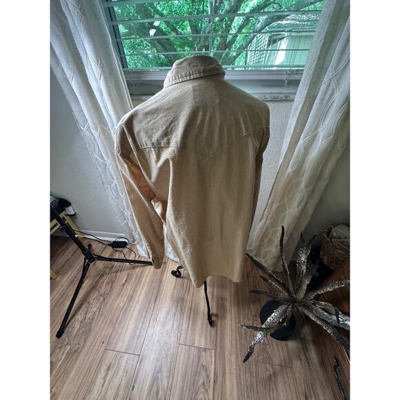 VTG Wrangler Mens XL bottlebrush distressed Pearl Snap Button-Up Shirt  chore - Picture 14 of 16